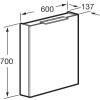 зеркальный шкаф 60x70 см белый глянец l roca oleta a857645806