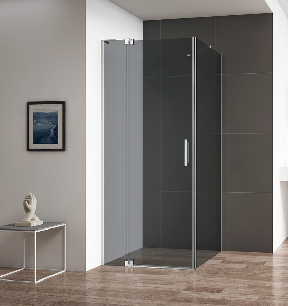 душевой уголок cezares slider 90x80 slider-ah-1-80-80/90-grigio-cr профиль хром стекло серое