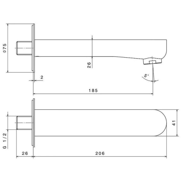 излив для смесителя kerama marazzi ole 69487km.m0.071 золотой атласный