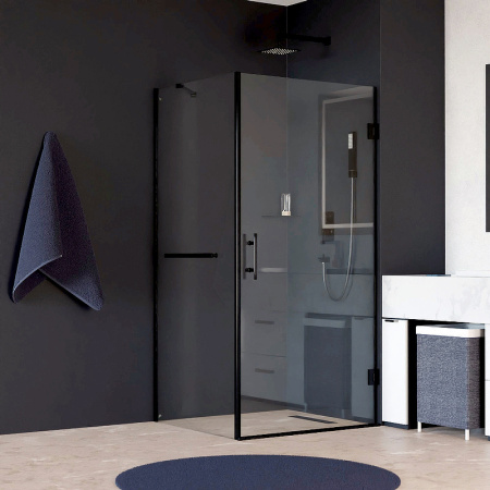 душевой уголок rgw hotel ho-045-1b 90х80 3506045198-014 профиль черный, стекло прозрачное