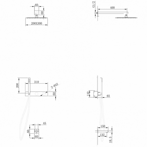 душевой комплект abber rund af8717g 300 мм, coolstart, со смесителем, золотой матовый