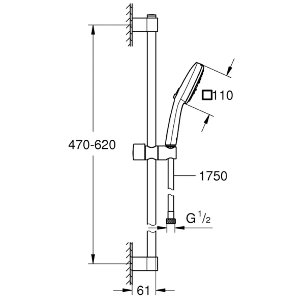 душевой гарнитур grohe tempesta cube 27579003