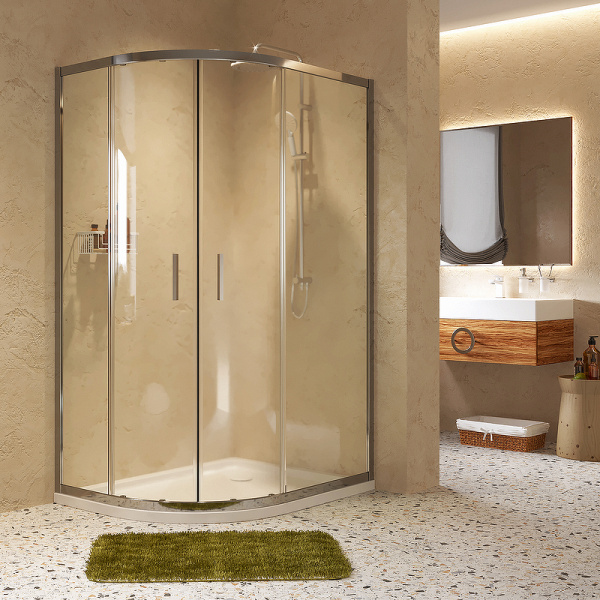 душевой уголок wasserkraft lippe 120×90 45s24 профиль хром, стекло прозрачное