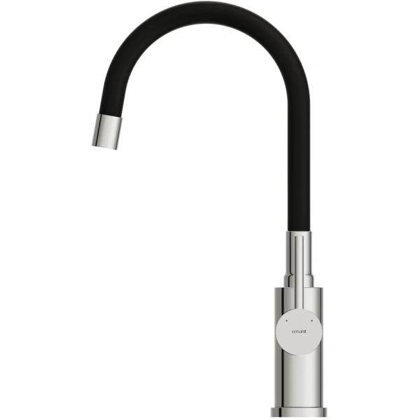 смеситель для кухни cersanit melar a68233 с гибким изливом, хром/черный смеситель для кухни cersanit melar a68233 с гибким изливом, хром/черный