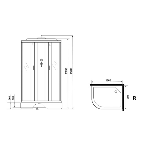 душевая кабина niagara classic 130х90 r ng-33394-14rp без гидромассажа