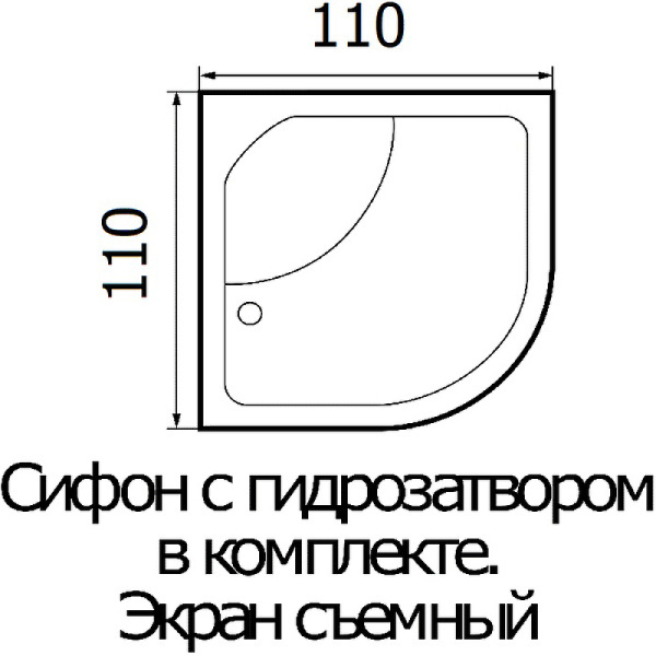 акриловая ванна wemor 110х110 10000005551 без гидромассажа
