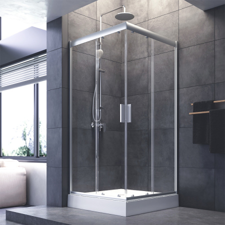 душевой уголок am.pm gem 90×90 w90g-403-090mt профиль серый, стекло прозрачное