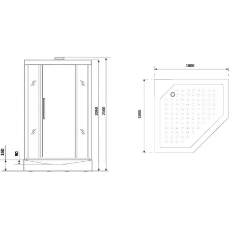 душевая кабина niagara luxe ng-7717gbk 100x100 без гидромассажа
