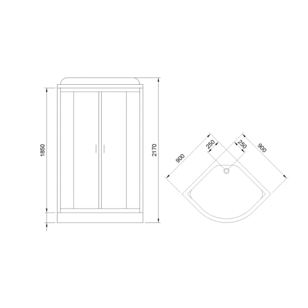 душевая кабина royal bath rb90hk1-t-ch