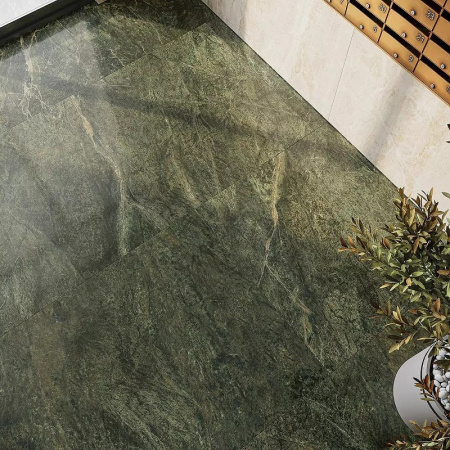 Керамогранит Kerama Marazzi Риальто Нобиле зелёный тёмный лаппатированный обрезной SG649222R 60х60 см