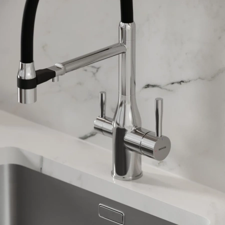 смеситель для кухни sancos garda sc4009ch хром черный