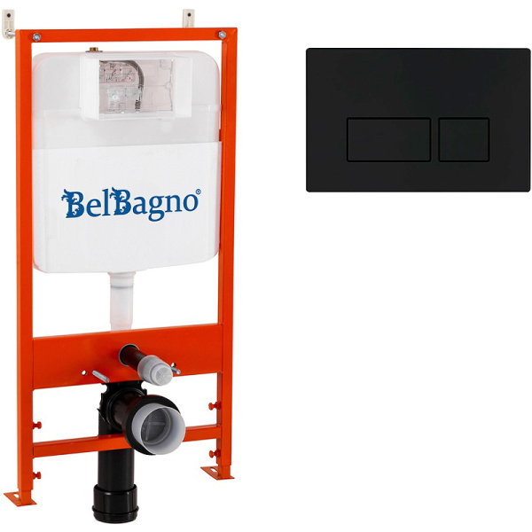 инсталляция belbagno bb026/bb044nero с черной матовой клавишей смыва