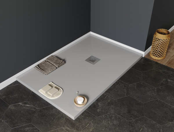 душевой поддон из искусственного камня aquanet pleasure 160×90 258881 серый
