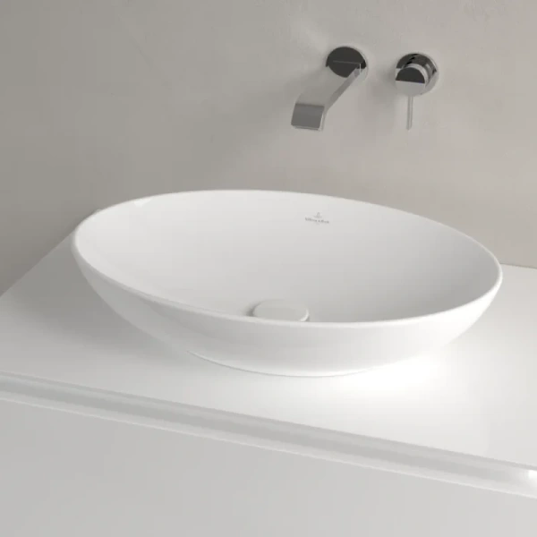 раковина-чаша villeroy & boch loop & friends 4a470101 56x38,5 см, накладная, альпийский белый
