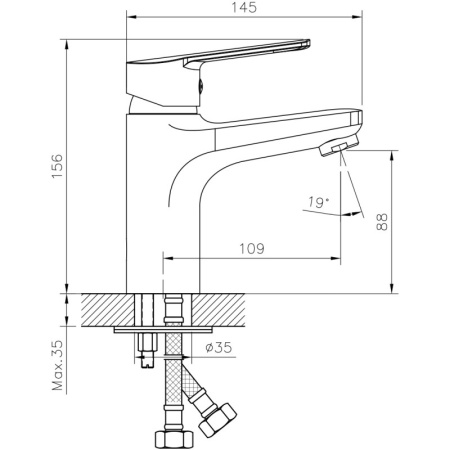 смеситель для раковины decoroom dr22 (dr22011)