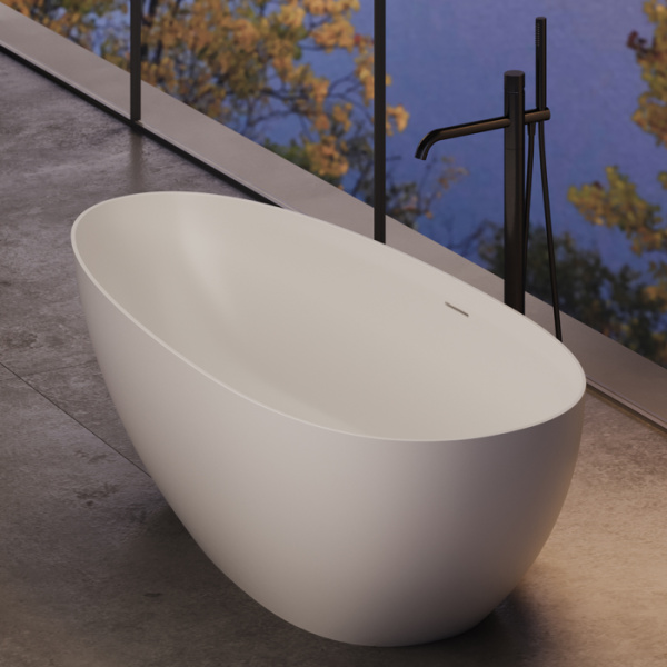 ванна dea design edge dd8908 1700 18 отдельностоящая, solid surface, 170x78x56см., white №18