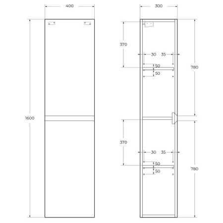 шкаф пенал cezares molveno 40 molveno-1600-2a-sc-antr подвесной antracite