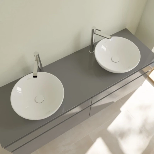 раковина villeroy & boch loop & friends 4a460001 накладная, ø42 см, альпийский белый