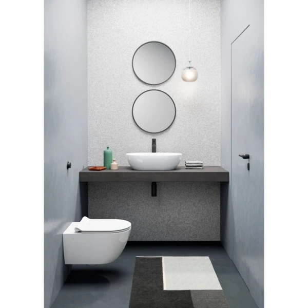 раковина gsi pura 883411 накладная, 60x37 см, bianco lucido (белый глянец)