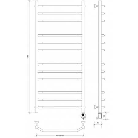 полотенцесушитель электрический 1270x632 тэн правый secado агата 3 4603777450427
