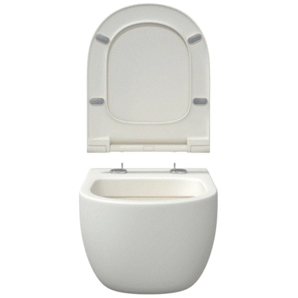 унитаз подвесной berges ego xl 082228 безободковый, с сиденьем микролифт, белый матовый