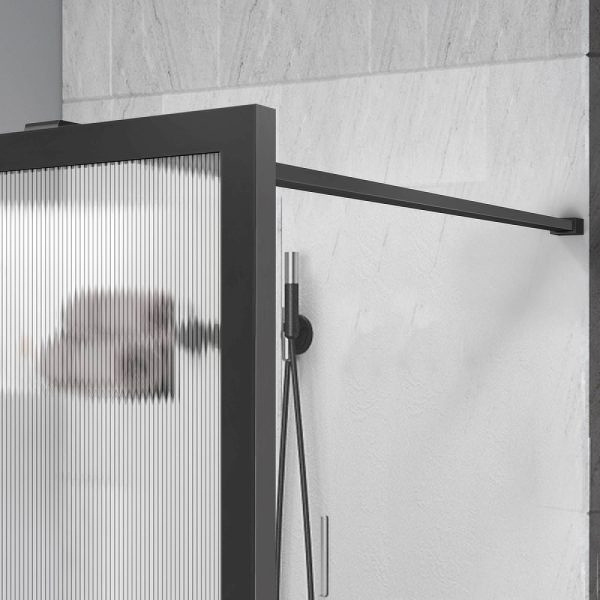 душевая перегородка vincea walk-in 90 vsw-1hp900flgm профиль вороненая сталь, стекло рифленое
