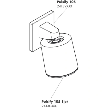 кронштейн для верхнего душа 80 мм hansgrohe pulsify 24139700