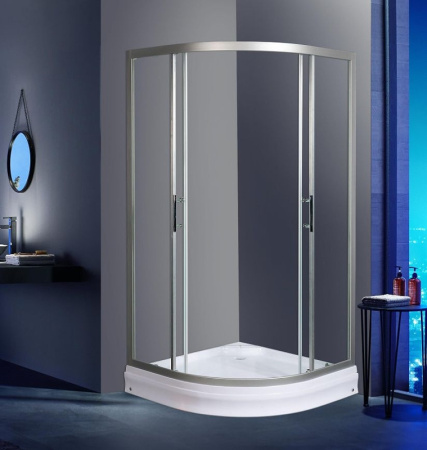 душевой уголок weltwasser ww500 с 100×100 10000012449 профиль хром, стекло прозрачное