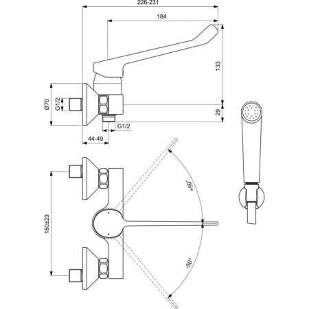 смеситель для душа ideal standard base b5117aa