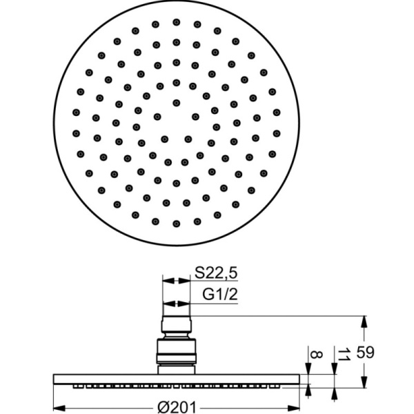 верхний душ ideal standard idealrain b9442aa