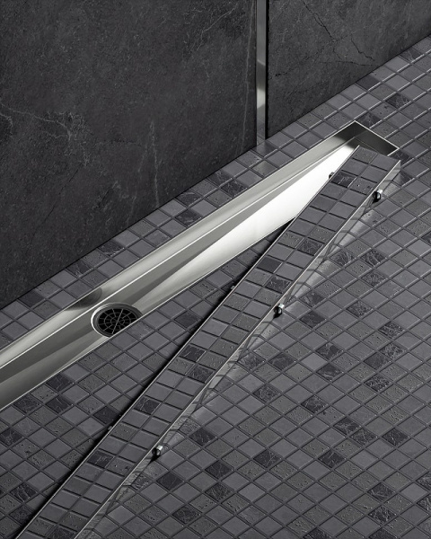 душевой лоток timo drain system 100 ds230210/01 с решеткой сатин / под плитку