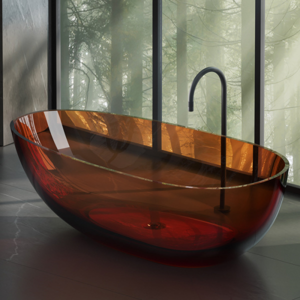 ванна dea design modern dd8608 1500 r1 отдельностоящая, glasstech, прозрачная смола, 150x76x54см., sunset r1