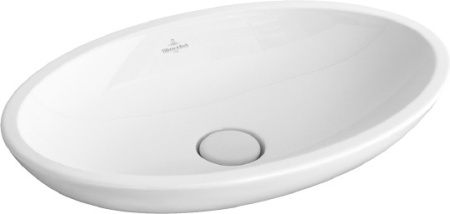 Раковина Villeroy & Boch Loop & friends 515111R1 накладная, 63x43 см, альпийский белый с покрытием CeramicPlus