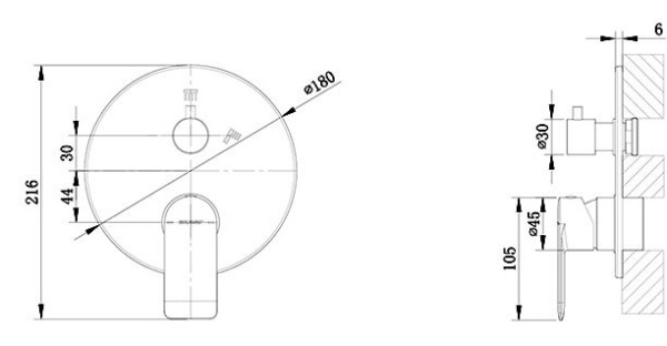 смеситель для душа bravat eddie black pb8369402bw-2-eng встраиваемый, черный