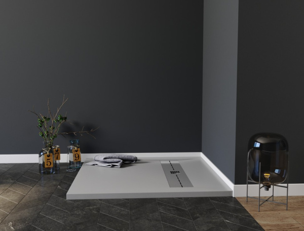 душевой поддон из искусственного камня aquanet delight 90×90 258882 серый