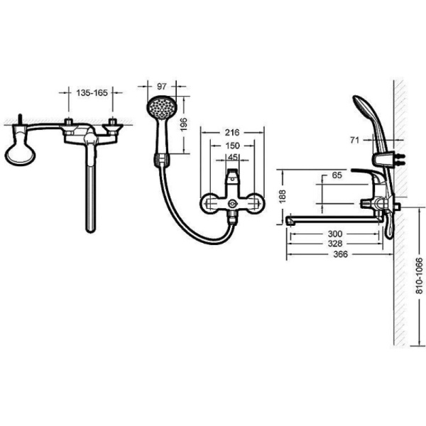комплект смесителей bravat fit f00416c