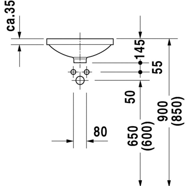 раковина встраиваемая duravit architec 319370000 раковина встраиваемая duravit architec 319370000