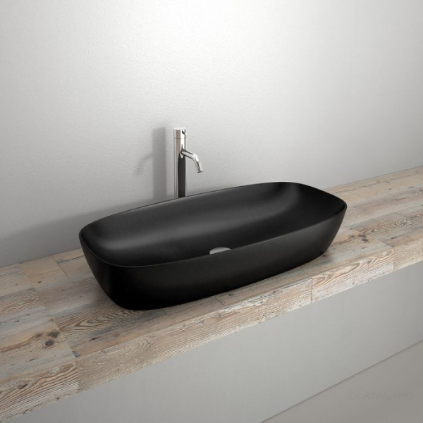 раковина catalano alvea 0622800022 накладная, без отв., 80x40 см, черный матовый