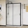 душевой уголок vincea city 110x90 vsr-5ct9011clb профиль черный, стекло прозрачное