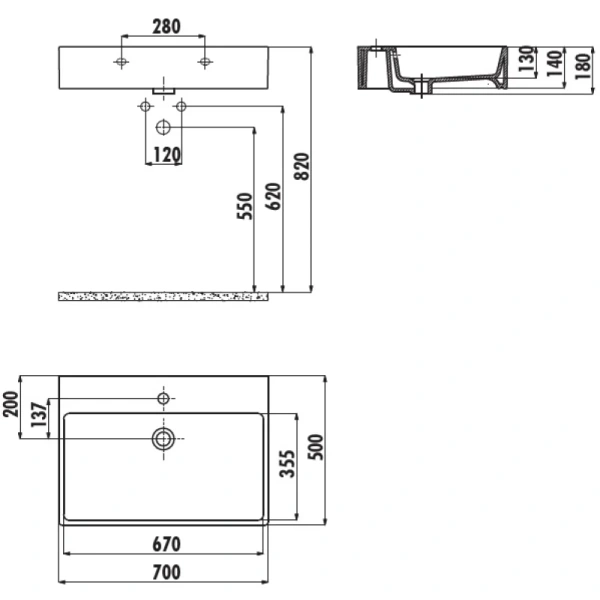 раковина накладная creavit next 70 nx270-00cb00e-0000, белая