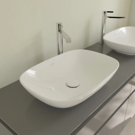 раковина villeroy & boch loop & friends 4a490001 накладная, 56x38 см, альпийский белый