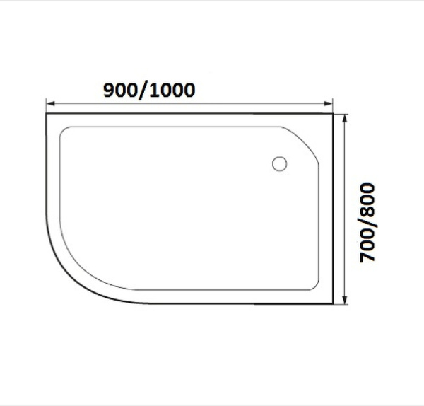 душевой поддон из абс-пластика wemor 90x80 r 10000006056 белый