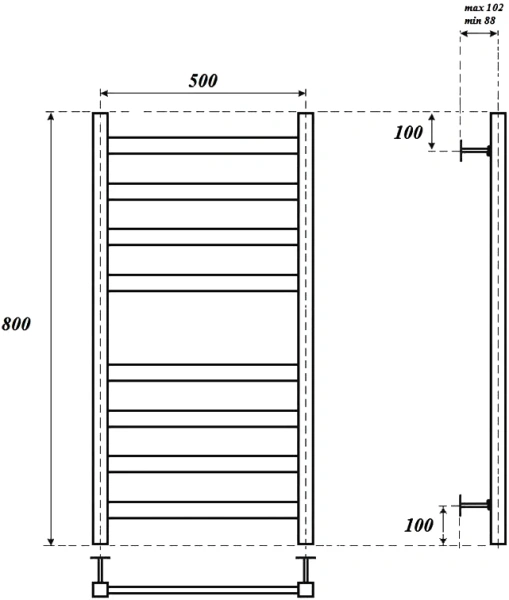 полотенцесушитель point меркурий pn83158be электрический, 50x80 см, черный