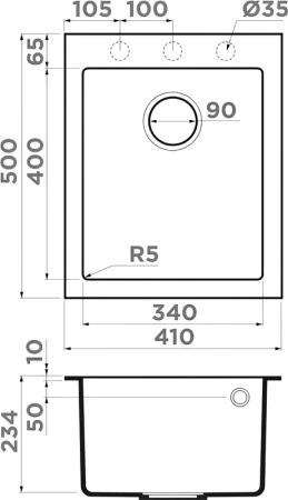мойка кухонная omoikiri bosen 41-pl платина
