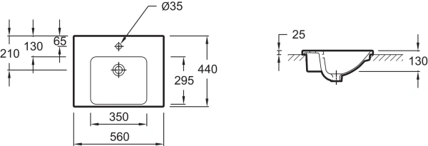 раковина накладная jacob delafon odeon up e4756 56 см