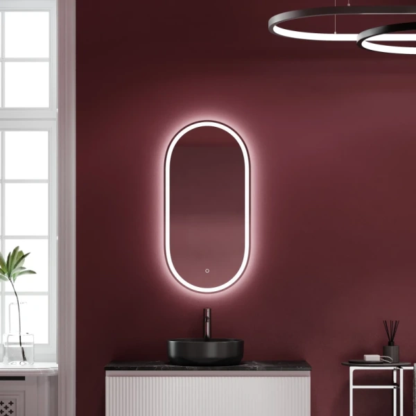 зеркало sancos oval 45 ov45f с подсветкой с сенсорным выключателем и диммером