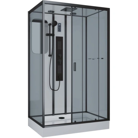 Душевая кабина Niagara Premium NG-6912-01GQR BLACK (120х80х210) низкий поддон(16 см) стекло ТОНИРОВАННОЕ