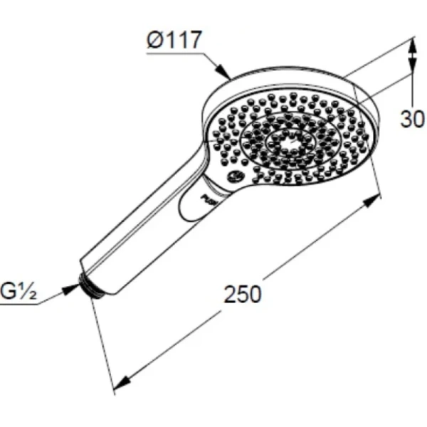душевая лейка kludi dive x 3s 6983039-00 117 мм, 3 режима, черный матовый