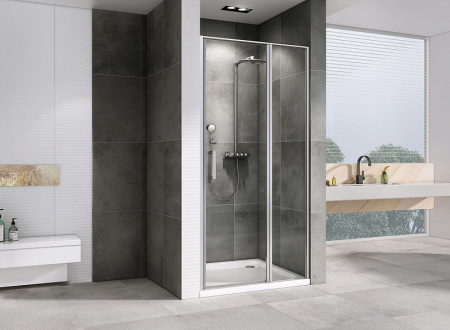 душевая дверь abber sonnenstrand 110 ag04110s профиль хром, стекло прозрачное