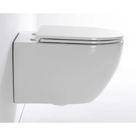 унитаз tece tecespring r 9700998p подвесной, безободковый, с сиденьем в комплекте, белый